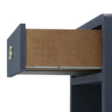 Villa & House Blue Steel Benjamin Linen 1-Drawer Side Table