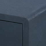 Villa & House Blue Steel Benjamin Linen 1-Drawer Side Table