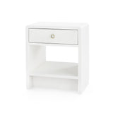 Villa & House Chiffon White Benjamin Linen 1-Drawer Side Table