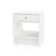 Villa & House Chiffon White Benjamin Linen 1-Drawer Side Table