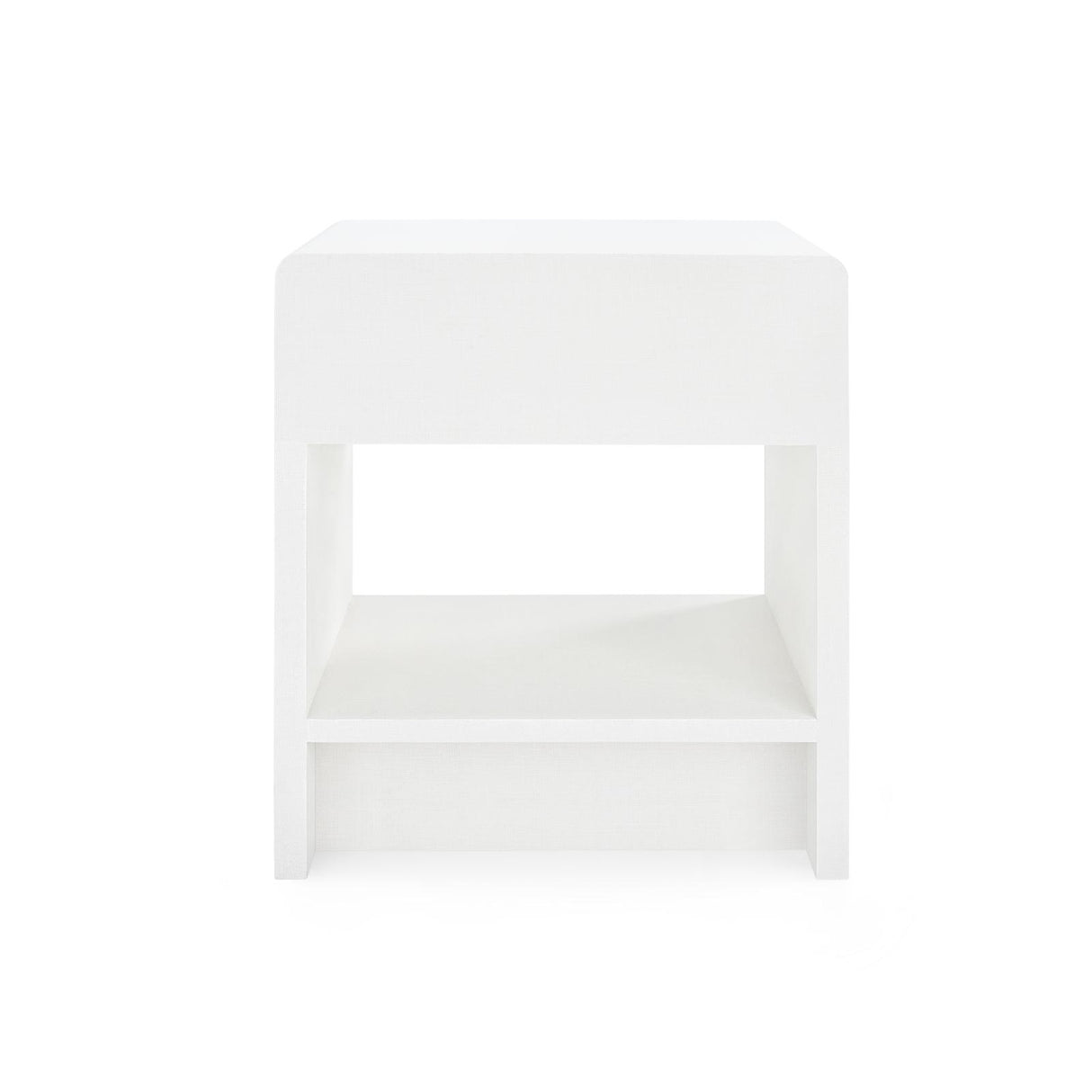 Villa & House Chiffon White Benjamin Linen 1-Drawer Side Table