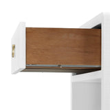 Villa & House Chiffon White Benjamin Linen 1-Drawer Side Table