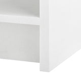 Villa & House Chiffon White Benjamin Linen 1-Drawer Side Table