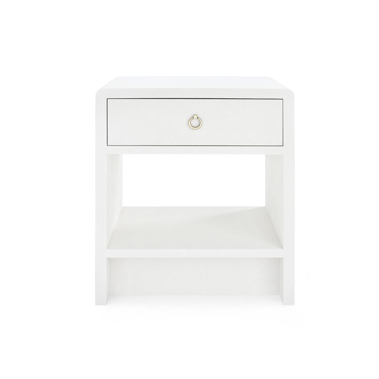 Villa & House Chiffon White Benjamin Linen 1-Drawer Side Table
