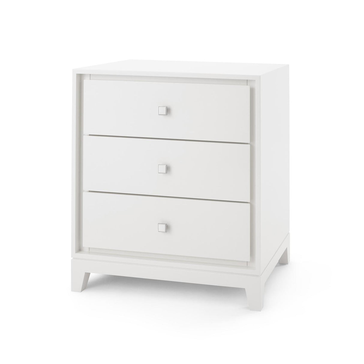 Villa & House White Pearl Bergamo 3-Drawer Side Table