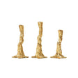 Villa & House Gold Leaf Branch Set of 3 Candlesticks
