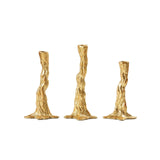 Villa & House Gold Leaf Branch Set of 3 Candlesticks