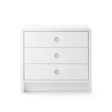 Villa & House White Pearl Bryant 3-Drawer Side Table