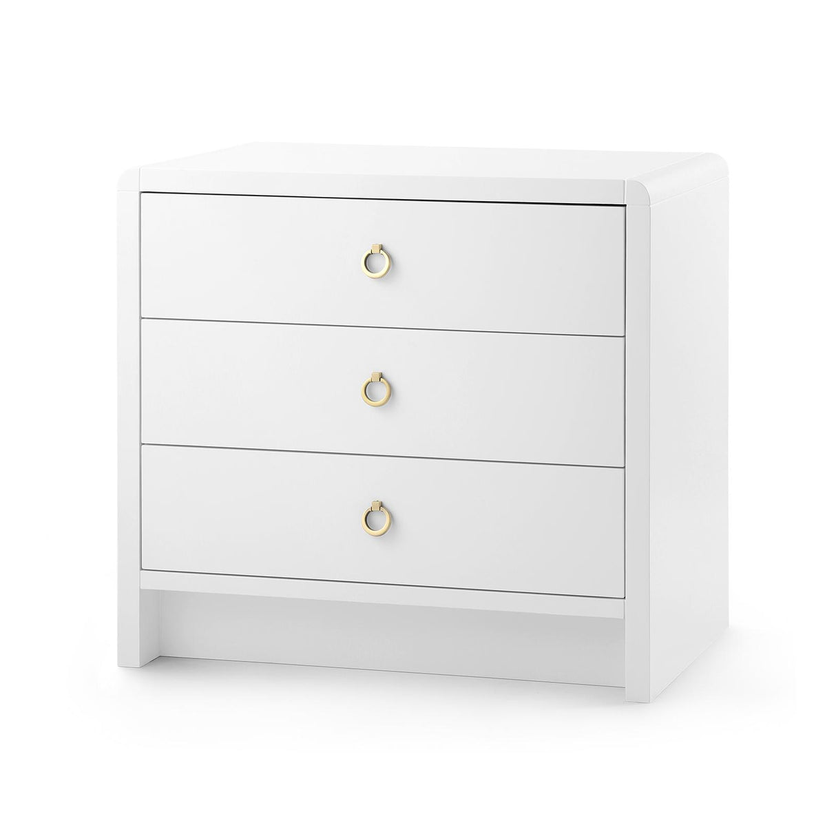 Villa & House White Pearl Bryant 3-Drawer Side Table