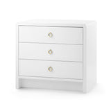 Villa & House White Pearl Bryant 3-Drawer Side Table