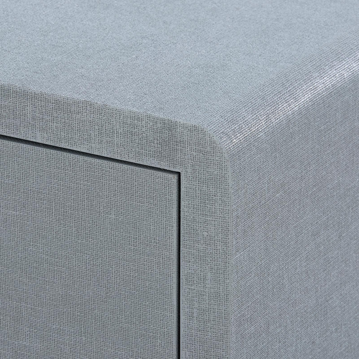 Villa & House Winter Gray Bryant Linen 3-Drawer Side Table