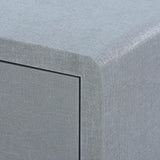 Villa & House Winter Gray Bryant Linen 3-Drawer Side Table