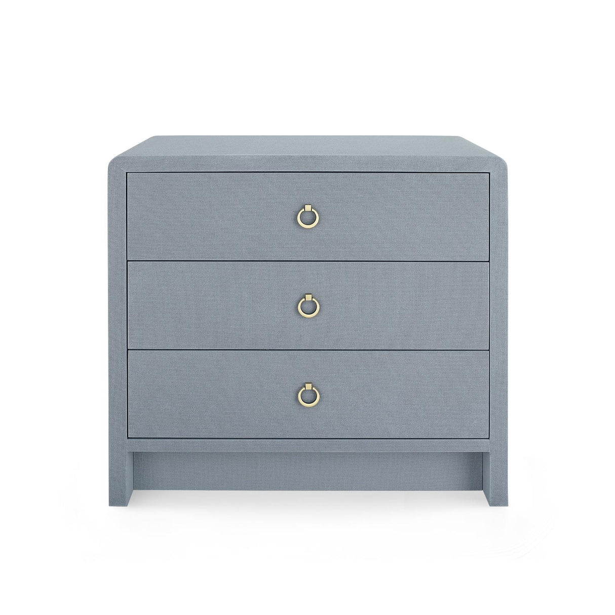 Villa & House Winter Gray Bryant Linen 3-Drawer Side Table