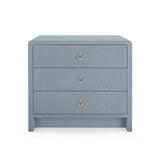 Villa & House Winter Gray Bryant Linen 3-Drawer Side Table