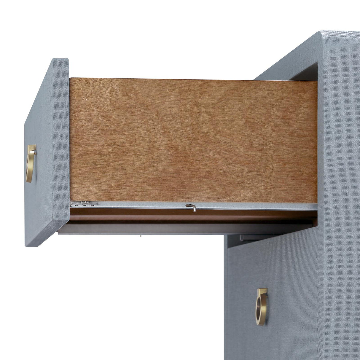 Villa & House Winter Gray Bryant Linen 3-Drawer Side Table