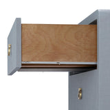 Villa & House Winter Gray Bryant Linen 3-Drawer Side Table