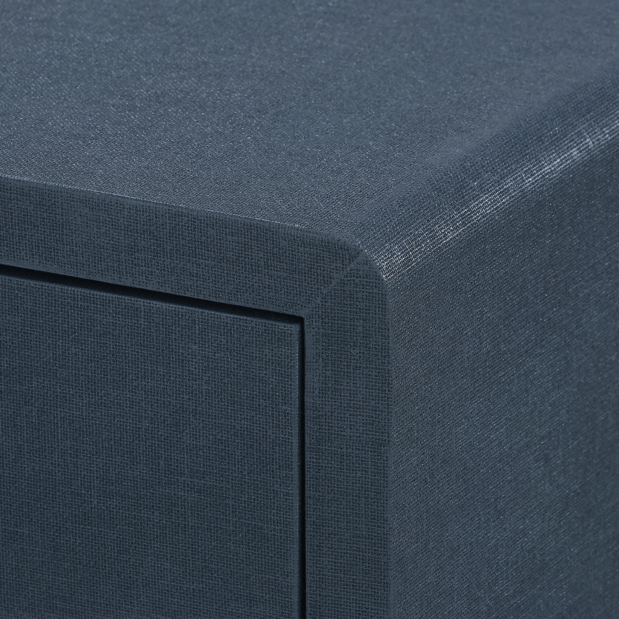 Villa & House Blue Steel Bryant Linen 3-Drawer Side Table