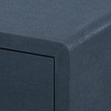 Villa & House Blue Steel Bryant Linen 3-Drawer Side Table