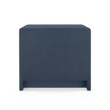 Villa & House Blue Steel Bryant Linen 3-Drawer Side Table