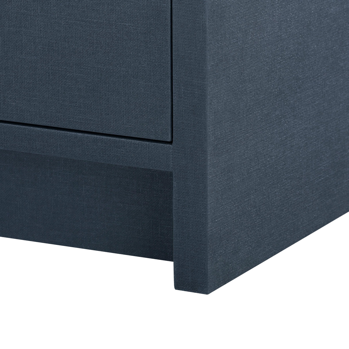 Villa & House Blue Steel Bryant Linen 3-Drawer Side Table