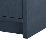 Villa & House Blue Steel Bryant Linen 3-Drawer Side Table