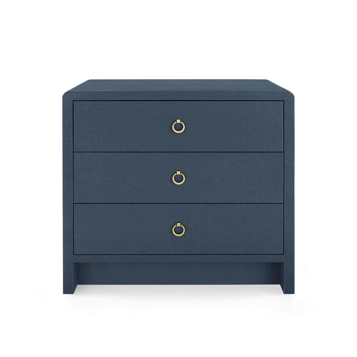 Villa & House Blue Steel Bryant Linen 3-Drawer Side Table