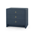 Villa & House Blue Steel Bryant Linen 3-Drawer Side Table
