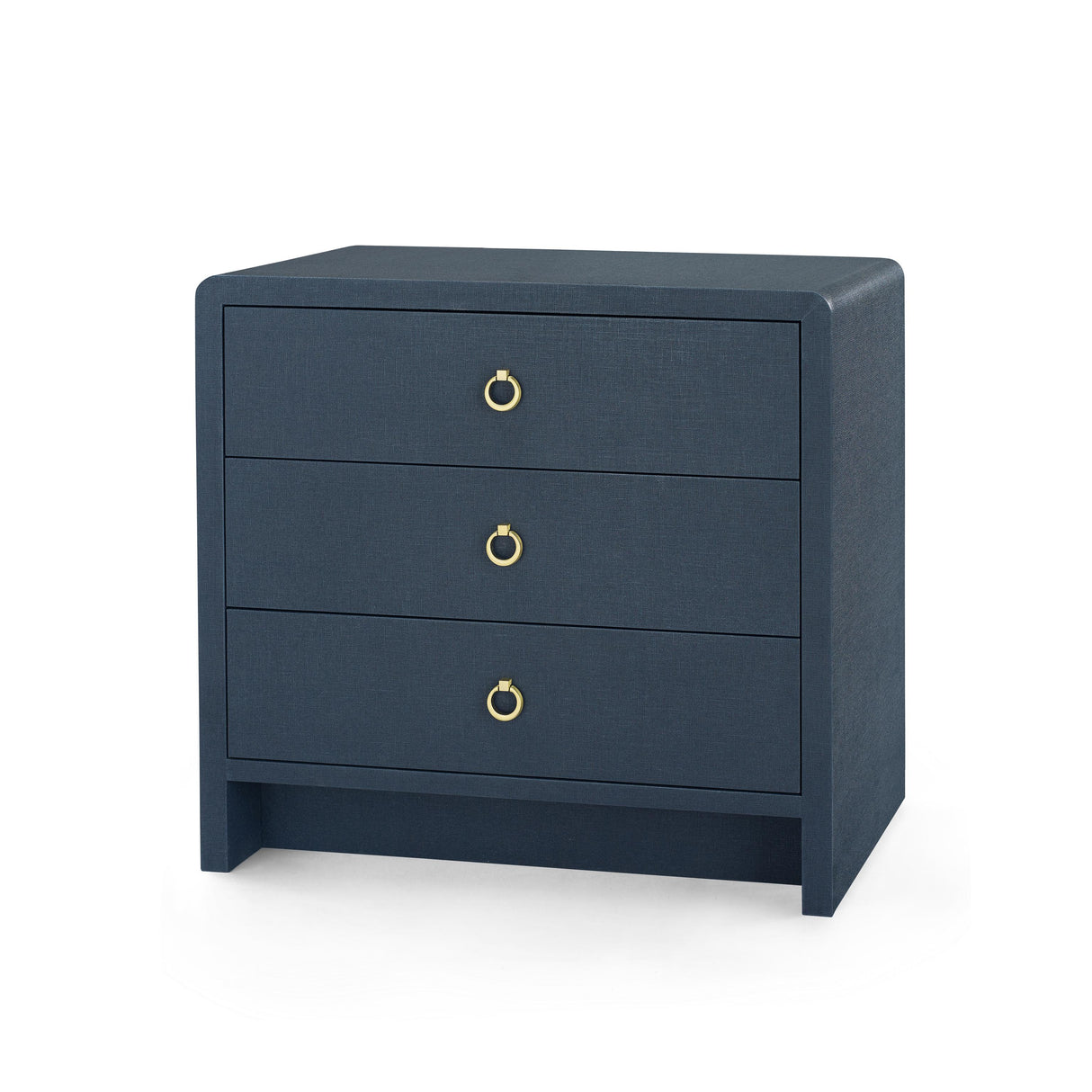 Villa & House Blue Steel Bryant Linen 3-Drawer Side Table