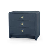Villa & House Blue Steel Bryant Linen 3-Drawer Side Table