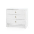 Villa & House Chiffon White Bryant Linen 3-Drawer Side Table