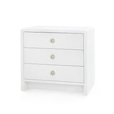 Villa & House Chiffon White Bryant Linen 3-Drawer Side Table