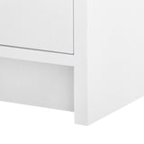 Villa & House Chiffon White Bryant Linen 3-Drawer Side Table