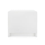 Villa & House Chiffon White Bryant Linen 3-Drawer Side Table