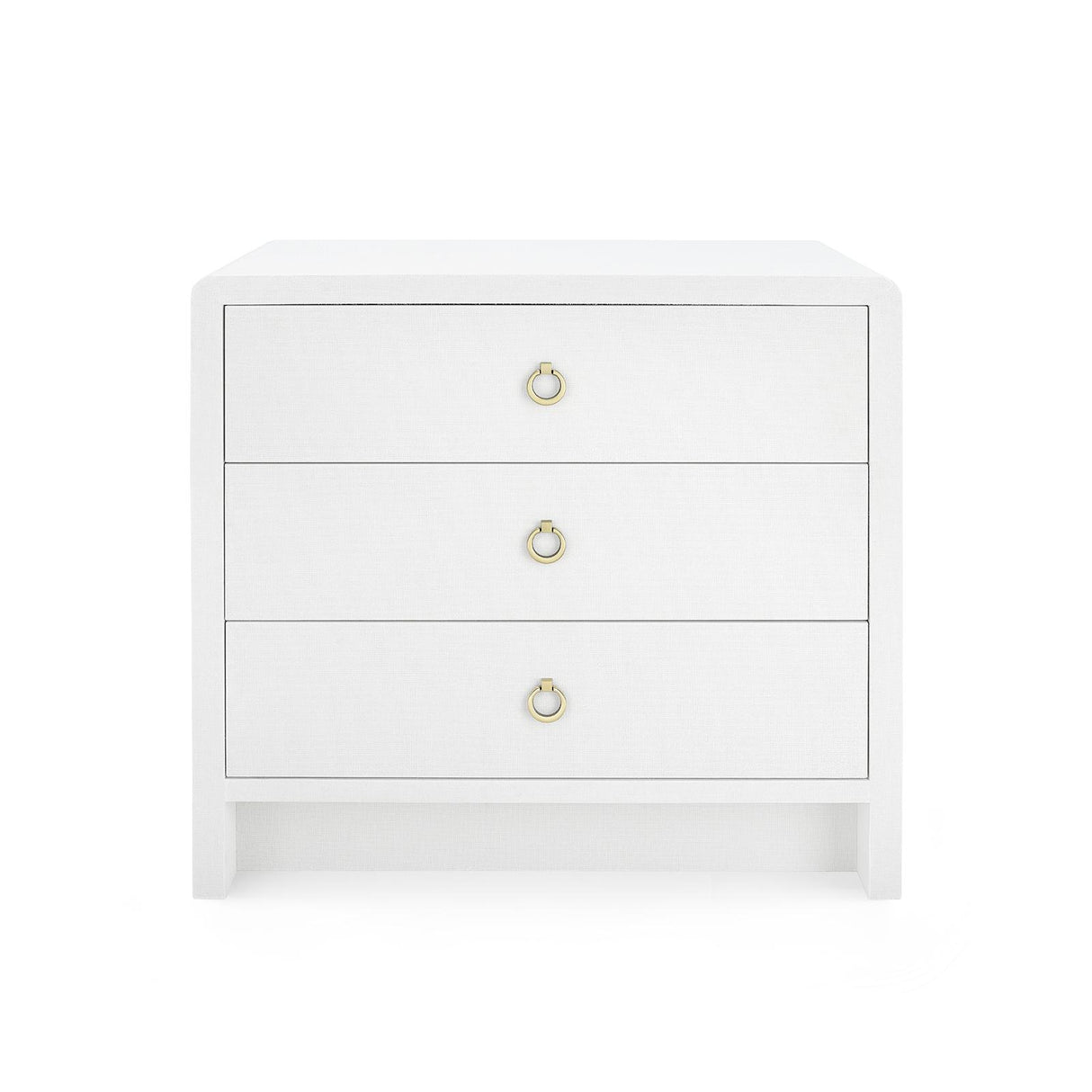 Villa & House Chiffon White Bryant Linen 3-Drawer Side Table