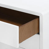 Villa & House Chiffon White Bryant Linen 3-Drawer Side Table