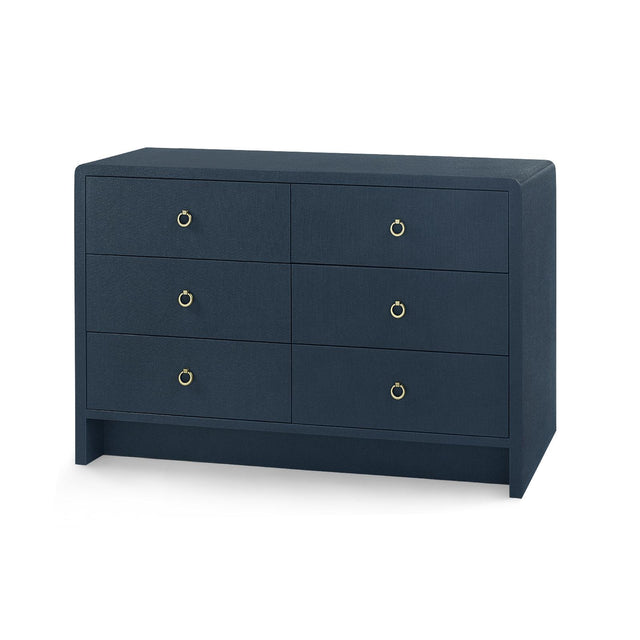 Villa & House Blue Steel Bryant Linen Extra Large 6-Drawer
