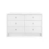 Villa & House Chiffon White Bryant Linen Extra Large 6-Drawer