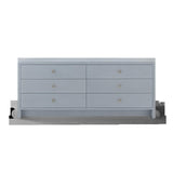 Villa & House Winter Gray Bryant Linen Extra Wide Large 6-Drawer