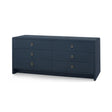 Villa & House Blue Steel Bryant Linen Extra Wide Large 6-Drawer