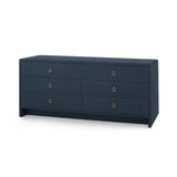 Villa & House Blue Steel Bryant Linen Extra Wide Large 6-Drawer