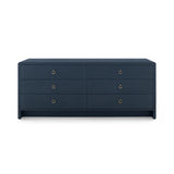 Villa & House Blue Steel Bryant Linen Extra Wide Large 6-Drawer