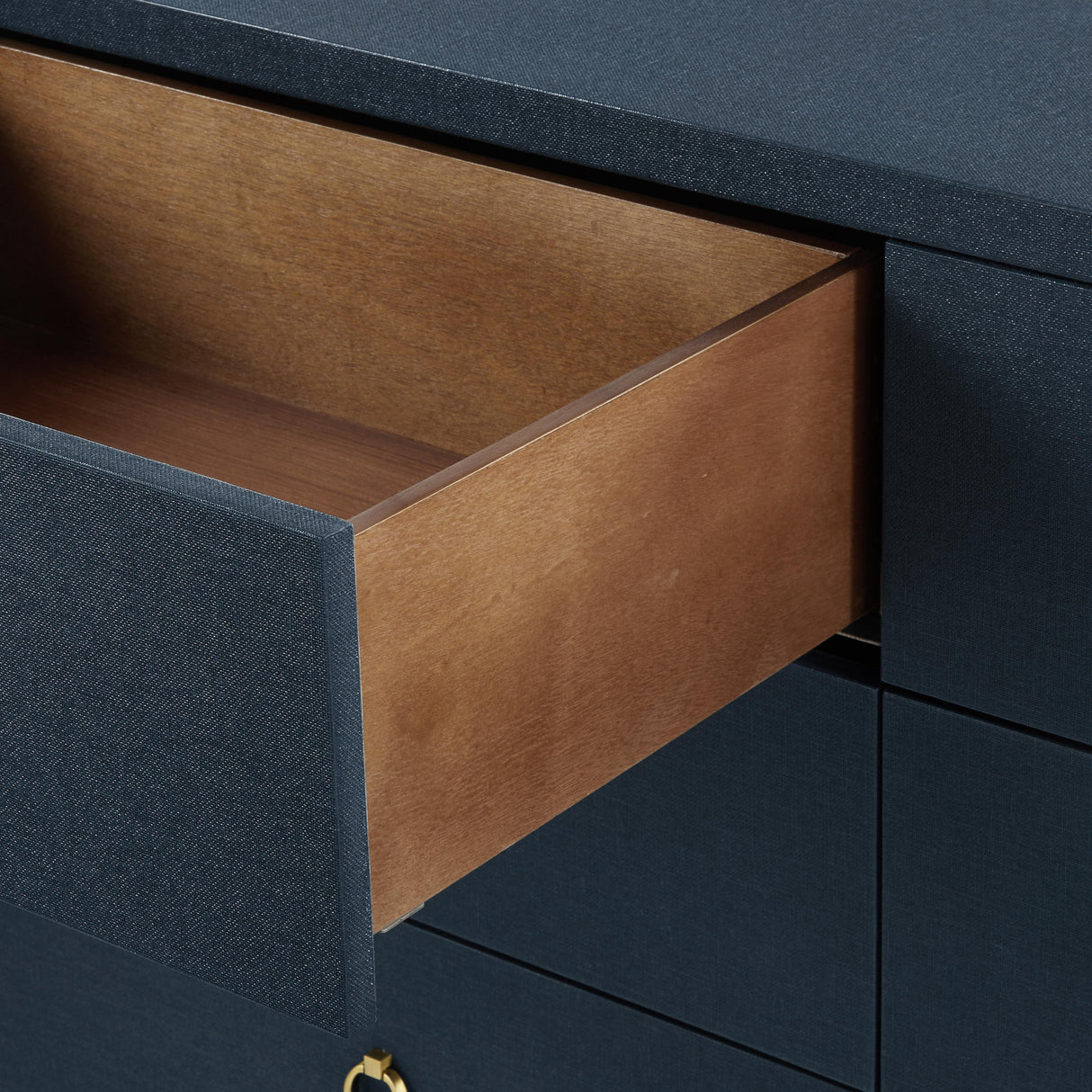 Villa & House Blue Steel Bryant Linen Extra Wide Large 6-Drawer