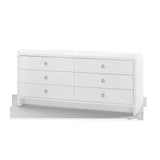 Villa & House Chiffon White Bryant Linen Extra Wide Large 6-Drawer