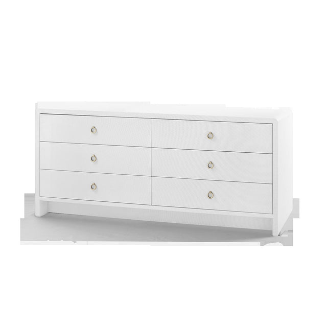 Villa & House Chiffon White Bryant Linen Extra Wide Large 6-Drawer