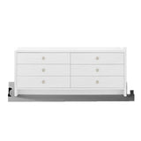 Villa & House Chiffon White Bryant Linen Extra Wide Large 6-Drawer