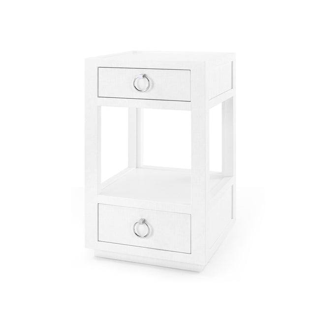Villa & House Chiffon White Camilla 2-Drawer Side Table