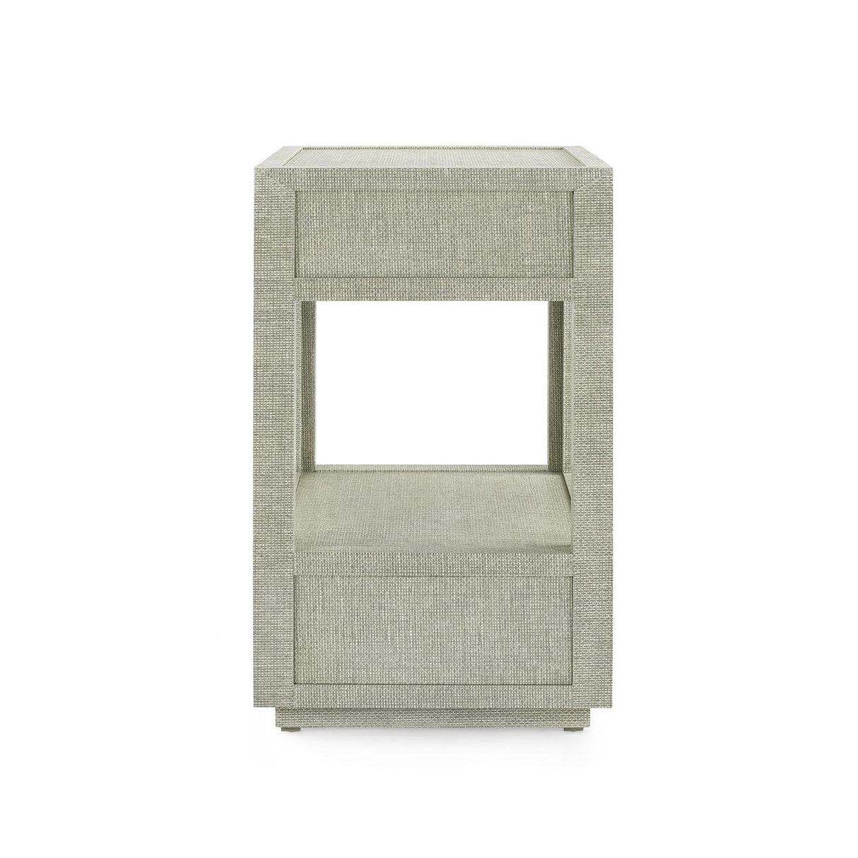 Villa & House Moss Gray Tweed Camilla 2-Drawer Side Table