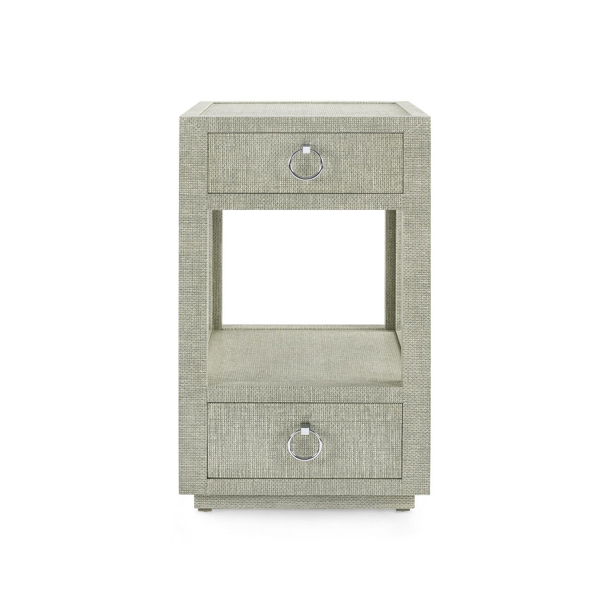Villa & House Moss Gray Tweed Camilla 2-Drawer Side Table