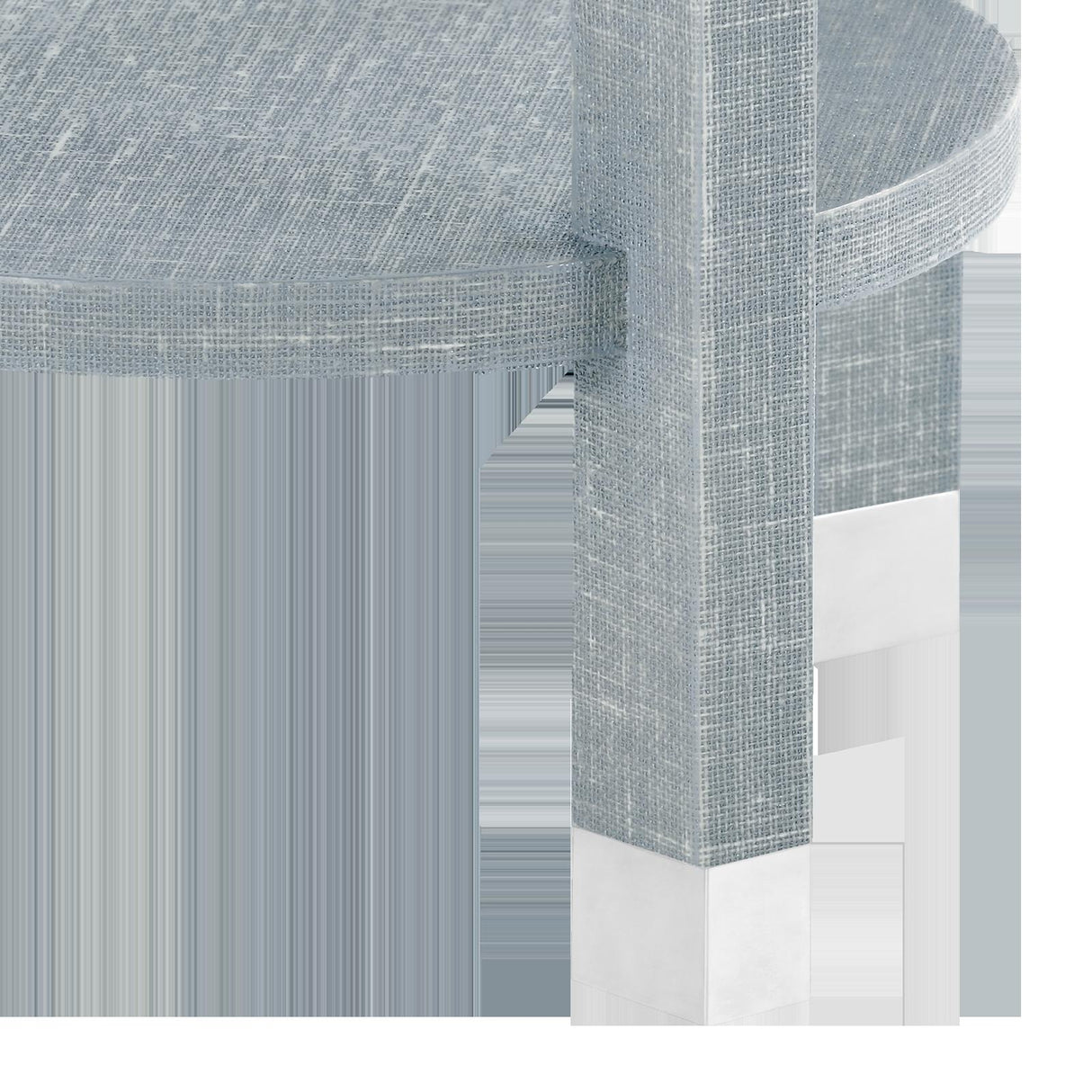 Villa & House Washed Winter Gray, Nickel Claudette 1-Drawer Round Side Table
