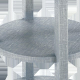 Villa & House Washed Winter Gray, Nickel Claudette 1-Drawer Round Side Table